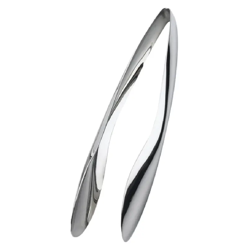 Browne Foodservice 573186 6 Inch Ergonomic Tongs with Handle Stainless Steel Mirror Finish
