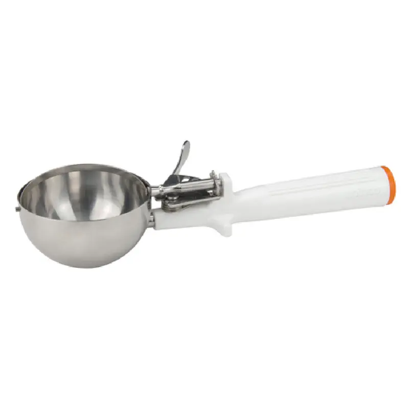 Winco ICOP-6 5-1/3 Oz. Deluxe Disher Round Bowl Stainless Steel White Handle