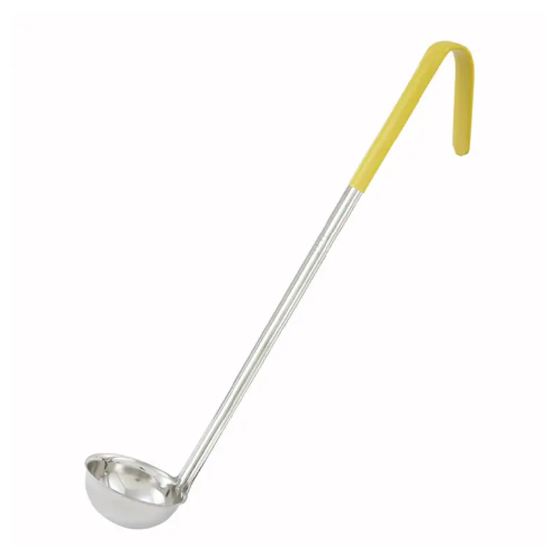 Winco LDC-1 1 Oz Color-Coded Ladle Yellow Stainless Steel with 12 Inch Handle