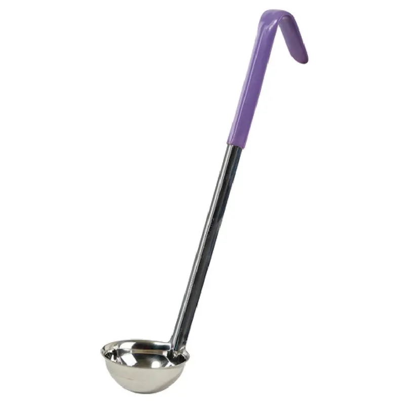 Winco LDC-2P 2 Oz Color-Coded Ladle Ergonomic Handle Stainless Steel Purple