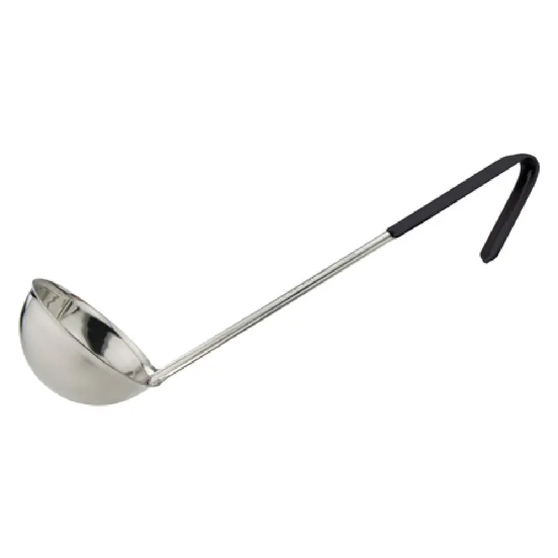 Winco LDCN-8K 8 Oz Ladle One-piece Stainless Steel Black with Ergonomic Handle