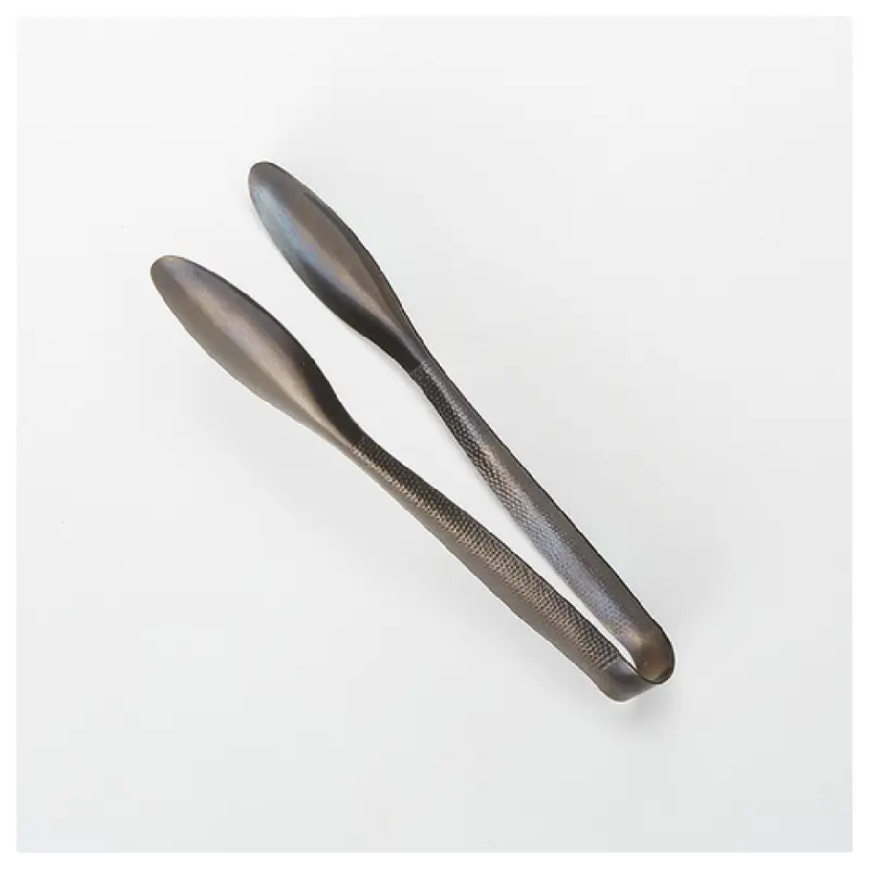 American Metalcraft BLHT2 11-3/4 Inch Serving Tongs Hammered Vintage Black Finish