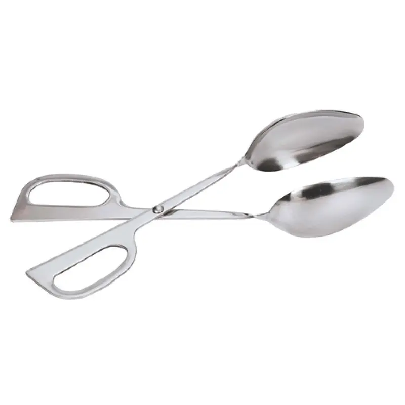 Omcan 80425 10 Inch Salad Scissor Tongs Double Spoons Stainless Steel