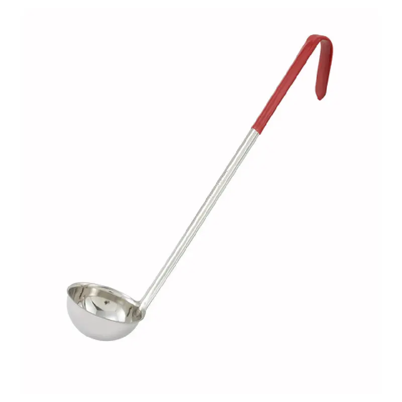 Winco LDC-2 2 Oz Color-Coded Ladle Stainless Steel Red with Handle
