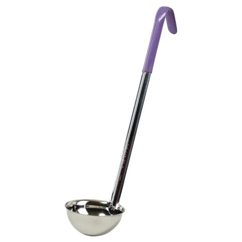Winco LDC-6P 6 Oz Color-Coded Ladle Ergonomic Handle Stainless Steel Purple