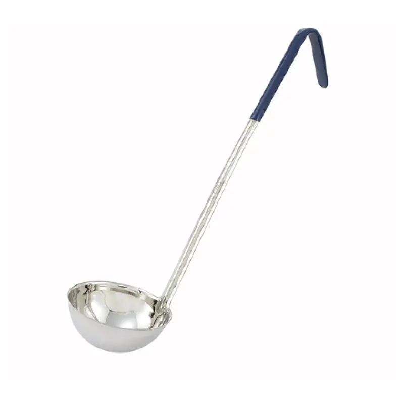 Winco LDC-8 8 Oz Color-Coded Ladle with 16-1/2 Inch Handle Stainless Steel Blue
