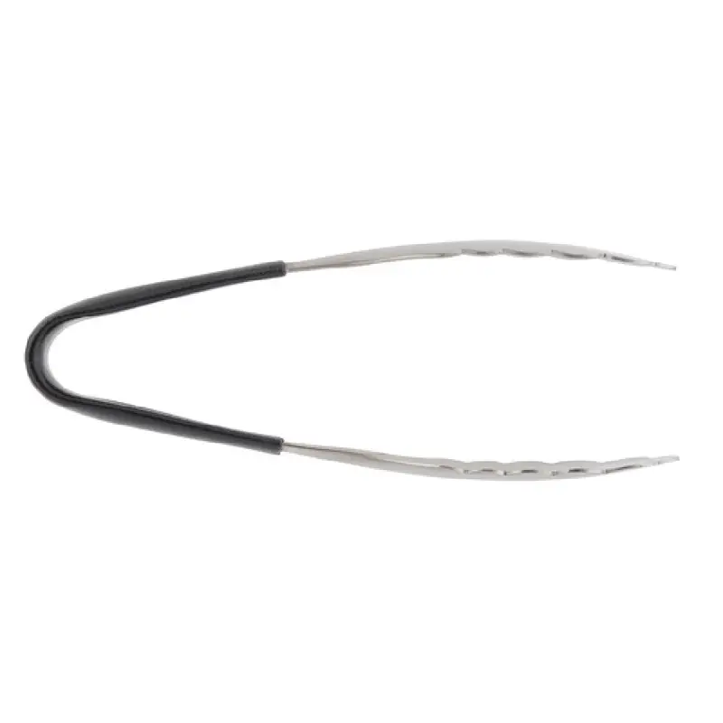 Tablecraft AM3706BK 1-1/2 Inch Antimicrobial Tongs Black Handle Stainless Steel