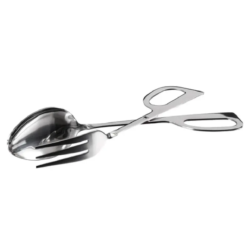 Winco ST-10 10 Inch Salad Tongs Spoon and Fork Scissor Stainless Steel Satin Finish