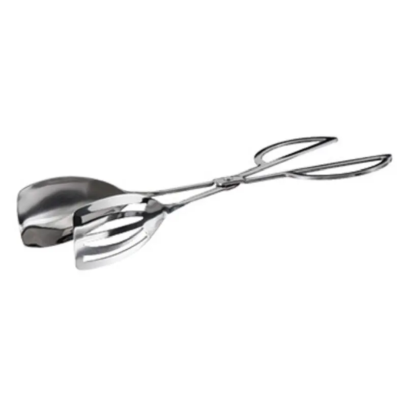 Winco ST-10S 10 Inch Stainless Steel Slotted Solid Spatula Scissor Tongs