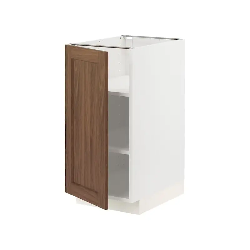 METOD base cabinet with shelves, white Enkping/brown walnut effect, 40x60 cm