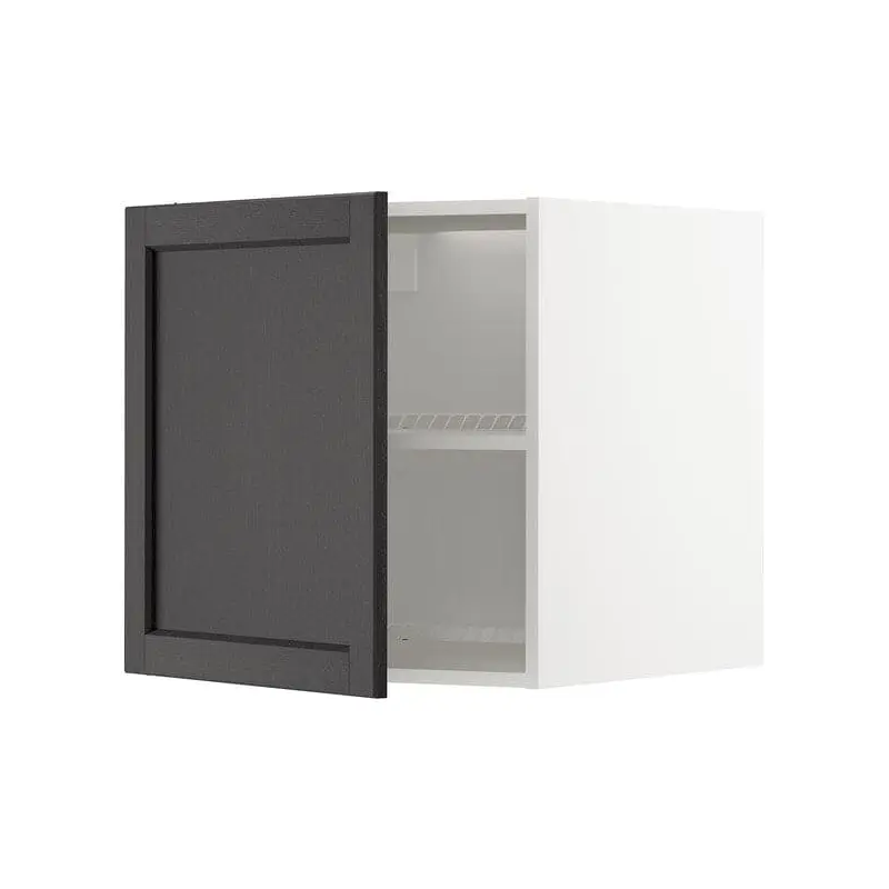 METOD top cabinet for fridge/freezer, white/Lerhyttan black stained, 60x60 cm