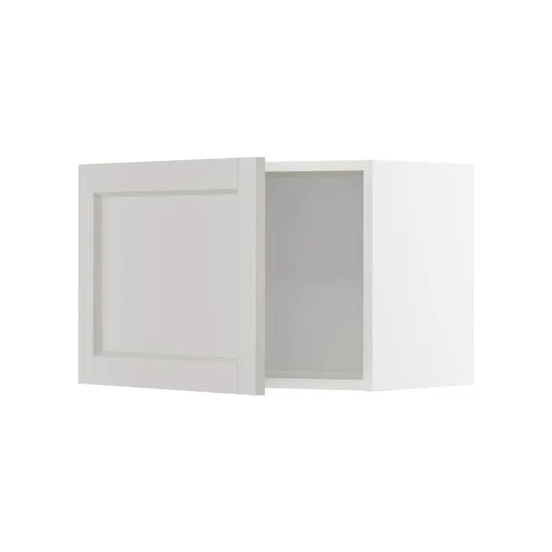 METOD wall cabinet, white/Lerhyttan light grey, 60.0x40.0x38.9 cm