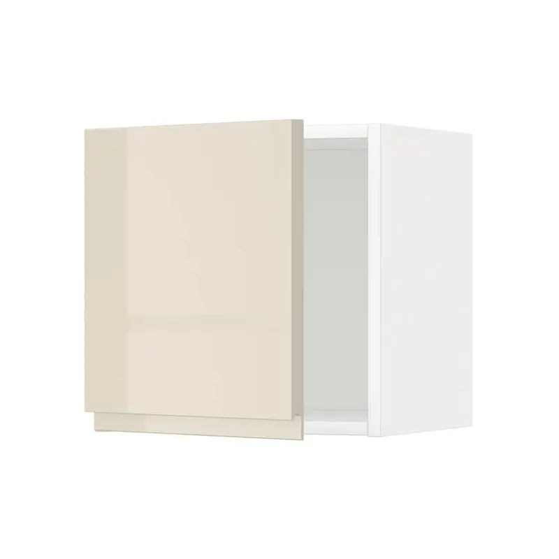 METOD wall cabinet, white/Voxtorp high-gloss light beige, 40x40 cm