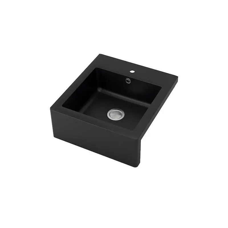 TALLSJN sink bowl w visible front, dark grey/stone effect, 60x65 cm