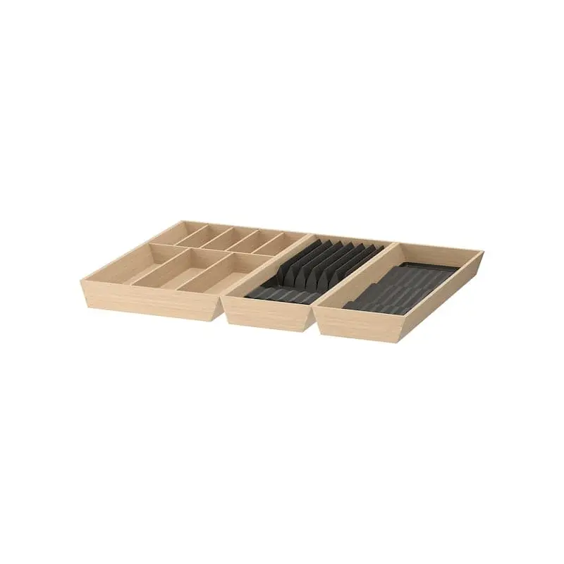 UPPDATERA cutl tray/trays w knife+spice racks, light bamboo, 72x50 cm