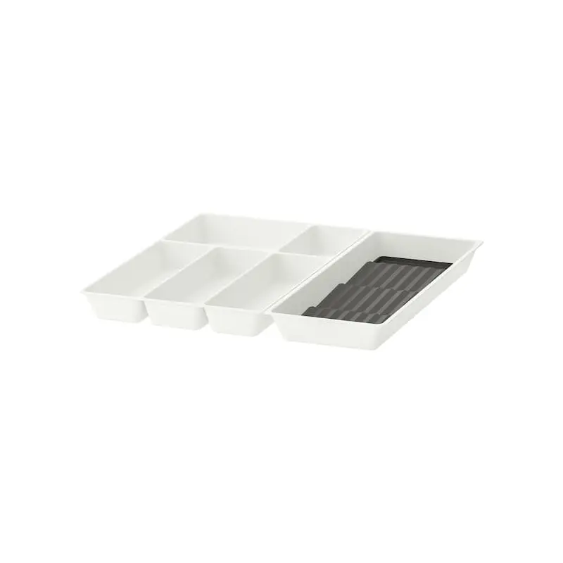 UPPDATERA cutlery tray/tray with spice rack, white/anthracite, 52x50 cm