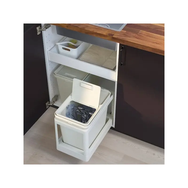HLLBAR waste sorting solution, with pull-out/light grey, Capacity: 22 l