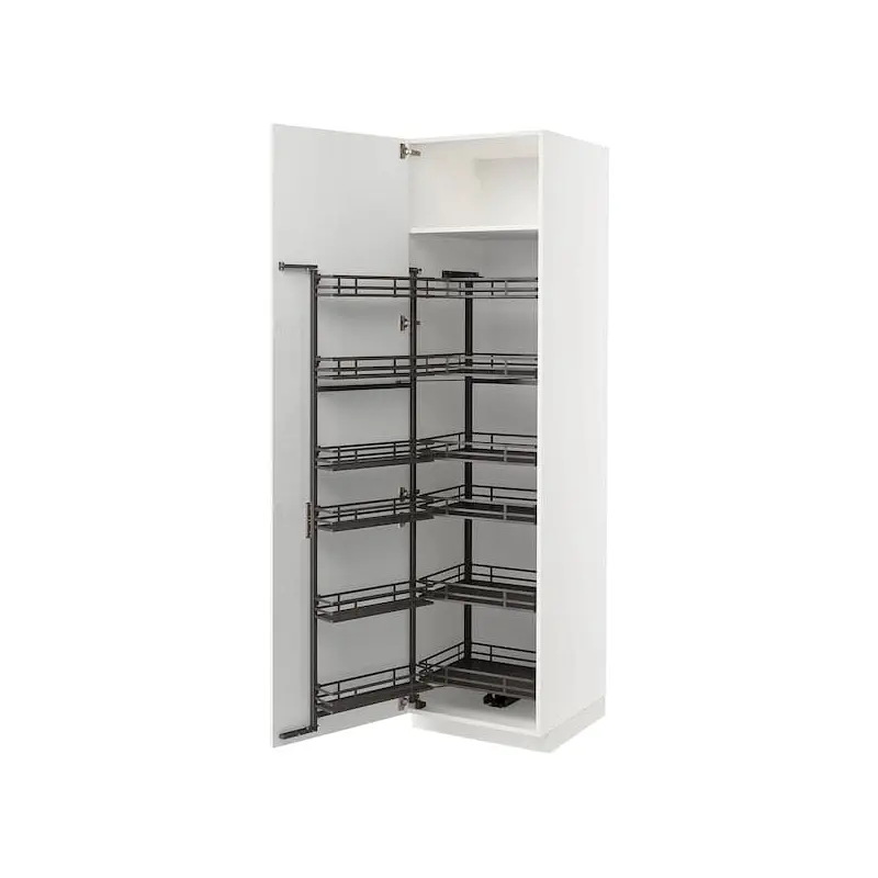 METOD high cabinet with pull-out larder, white/Axstad matt white, 60x60x220 cm