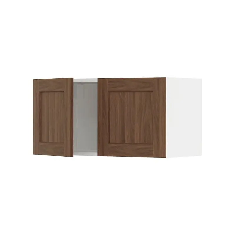 METOD wall cabinet with 2 doors, white Enkping/brown walnut effect, 80x40 cm