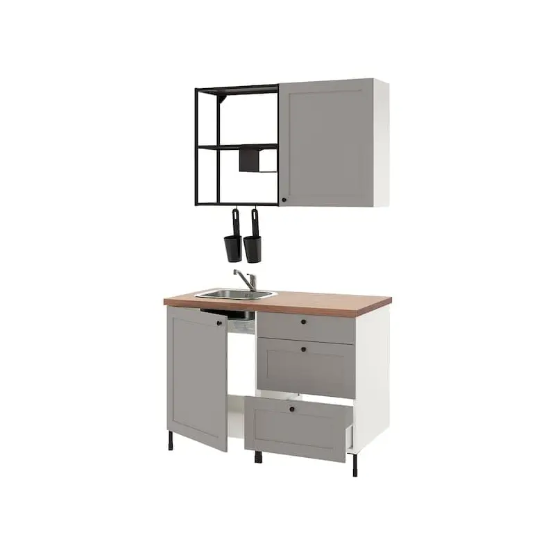 ENHET kitchen, Width: 123 cmDepth: 63.5 cmHeight: 222 cm