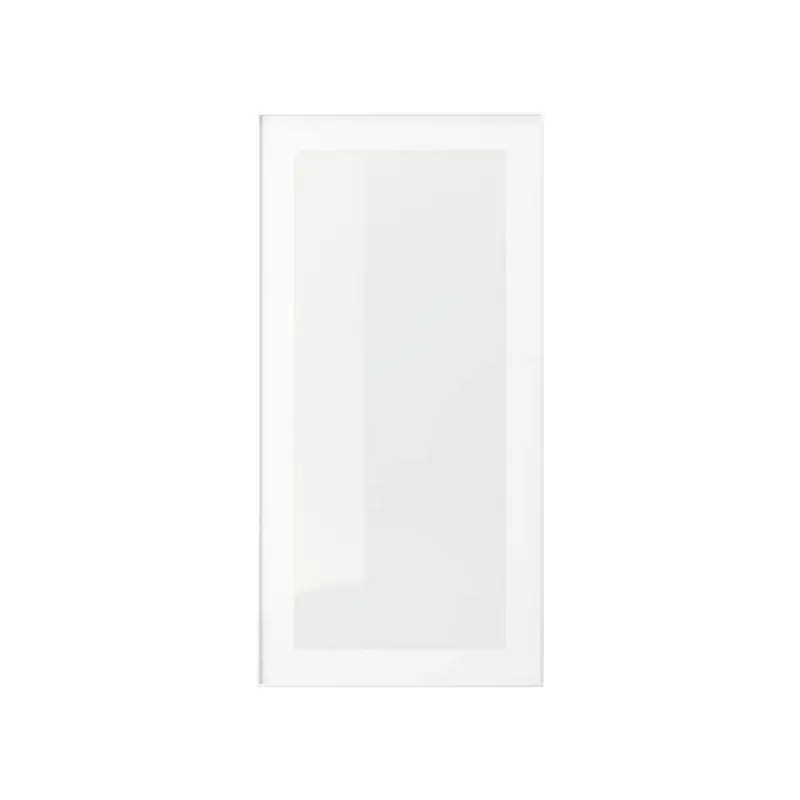 HEJSTA glass door, white/clear glass, 40x80 cm