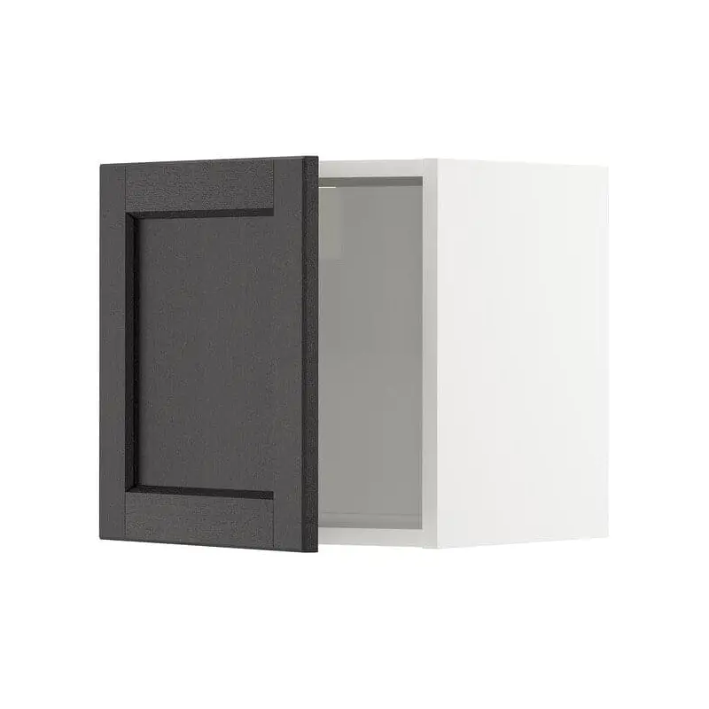 METOD wall cabinet, white/Lerhyttan black stained, 40x40 cm