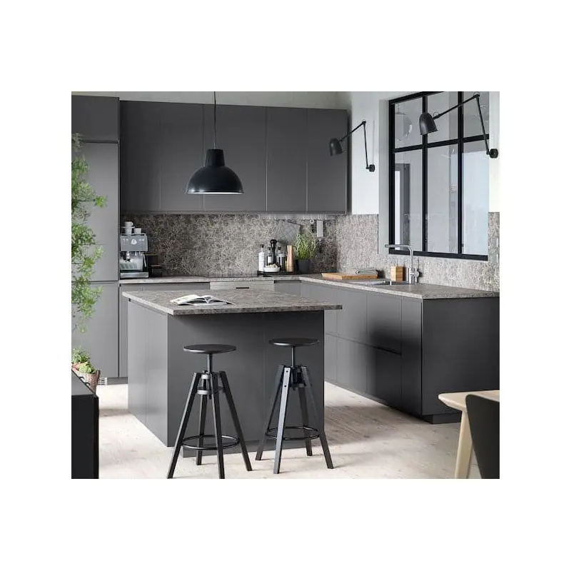 VOXTORP front for dishwasher, dark grey, 45x80 cm