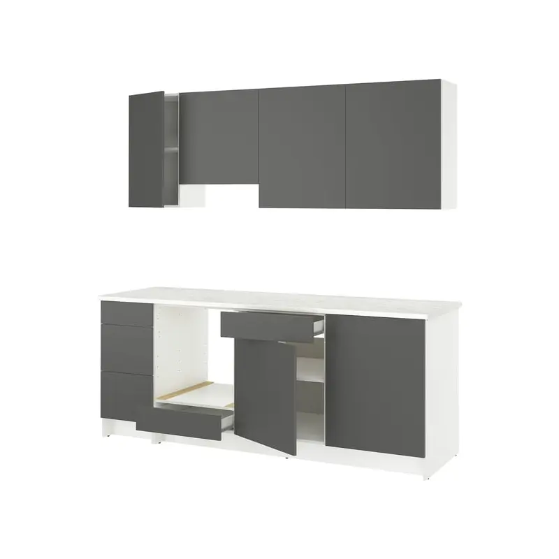 KNOXHULT kitchen, dark grey, 220x61x220 cm