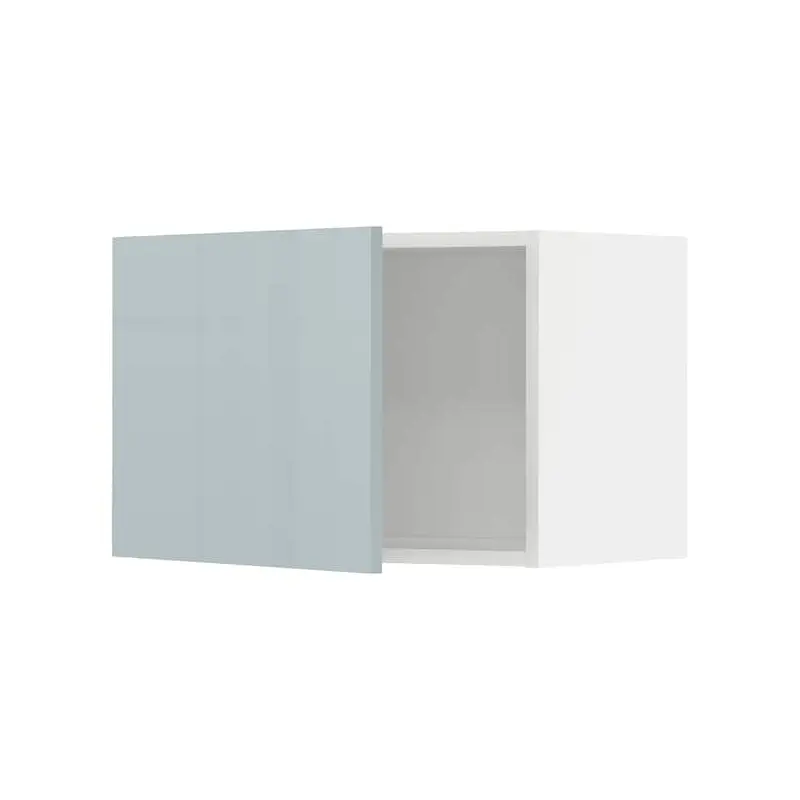 METOD wall cabinet, white/Kallarp light grey-blue, 60.0x40.0x38.6 cm