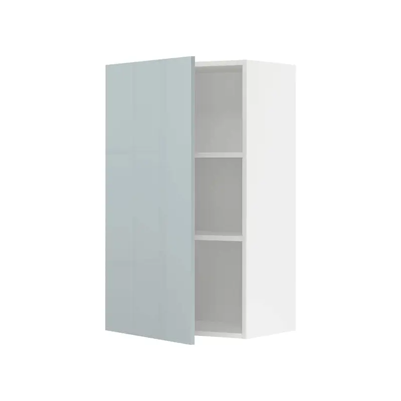 METOD wall cabinet with shelves, white/Kallarp light grey-blue, 60.0x100.0x38.6 cm