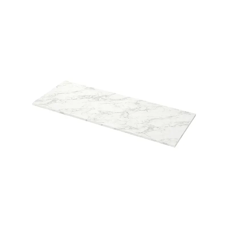 EKBACKEN worktop, white lively marble effect/laminate, 246x2.8 cm