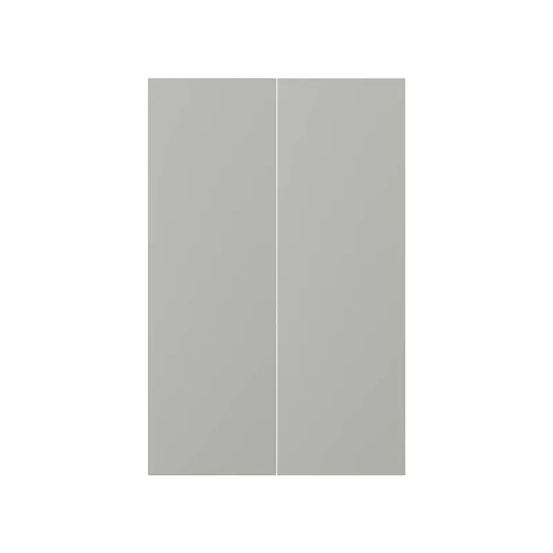 HAVSTORP 2-p door f corner base cabinet set, light grey, 25x80 cm