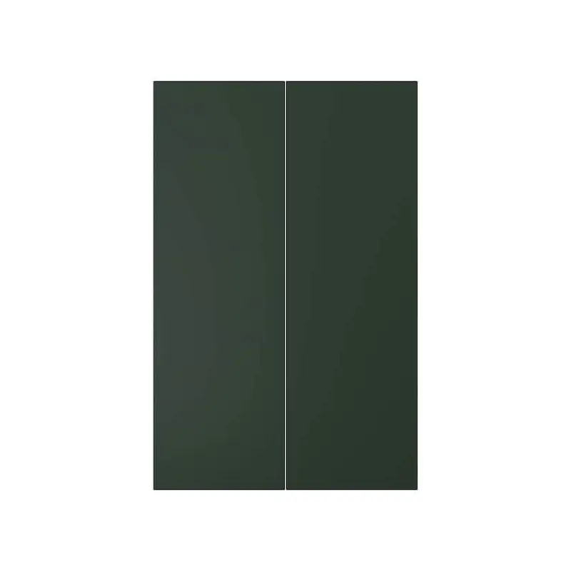 HAVSTORP - HAVSTORP 2-p door f corner base cabinet set, deep green, 25x80 cm