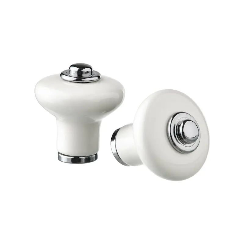 KLINGSTORP knob, off-white/chrome-plated, 5 mm