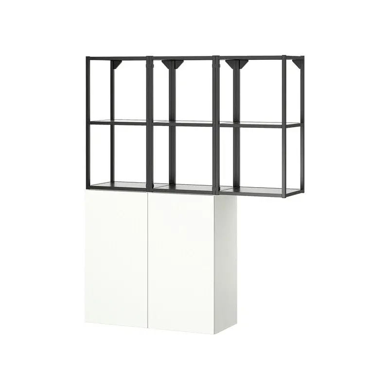 ENHET storage combination, anthracite/white, 120x32x150 cm