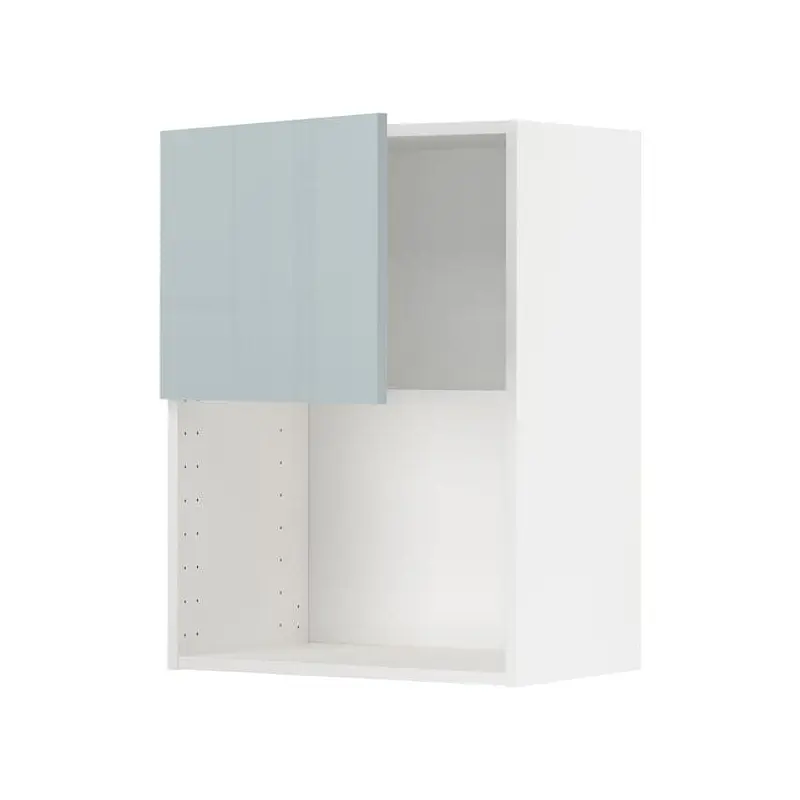 METOD wall cabinet for microwave oven, white/Kallarp light grey-blue, 60.0x80.0x38.6 cm