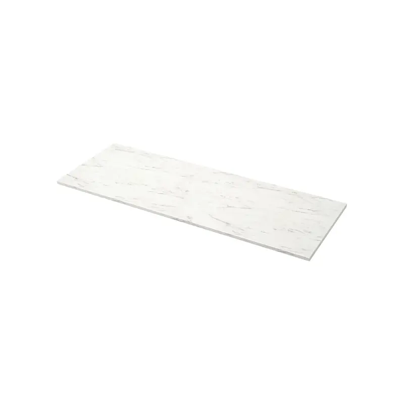 EKBACKEN worktop, white marble effect/laminate, 246x2.8 cm