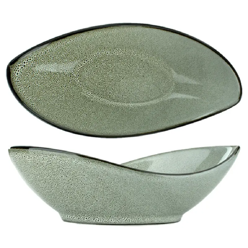 International Tableware LU-44-AS 14 Oz Bowl Oval Ceramic Lead Free and Dishwasher Safe