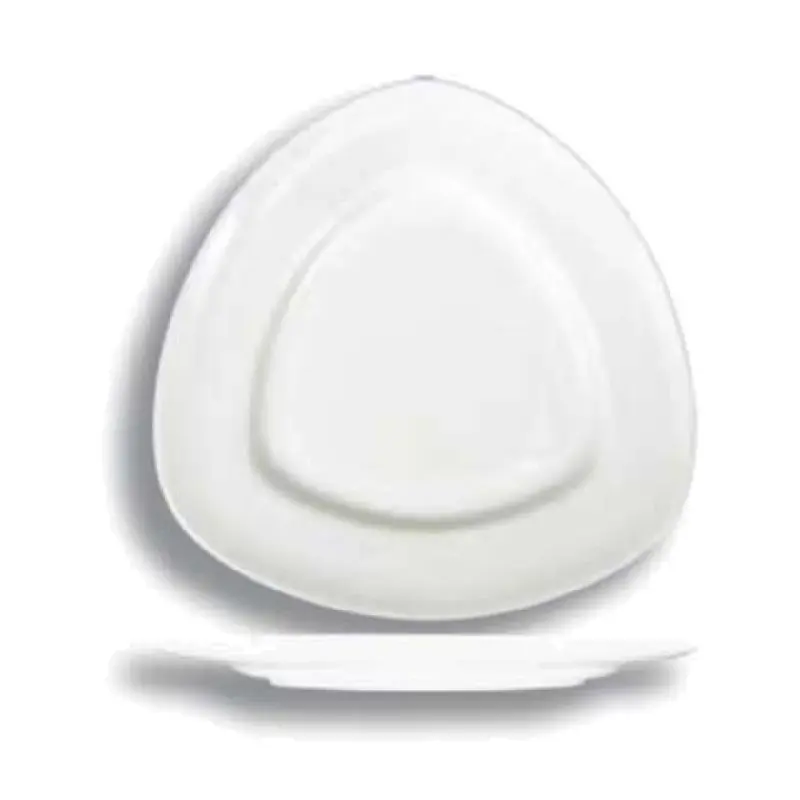 International Tableware TD-21 12 Inch Triangular Plate Lead Free Porcelain