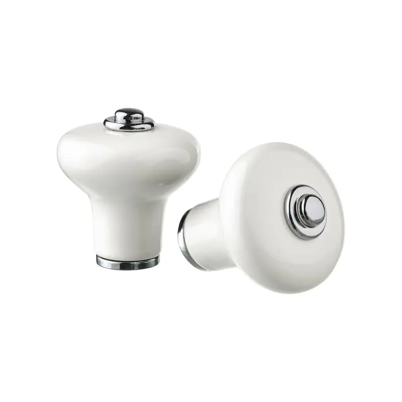KLINGSTORP knob, off-white/chrome-plated, 30 mm