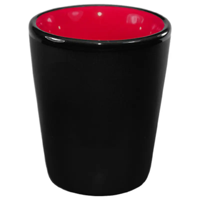 International Tableware 81122-2904/05MF-05C 1-1/2 Oz Shot Cup Black Matte Red Interior