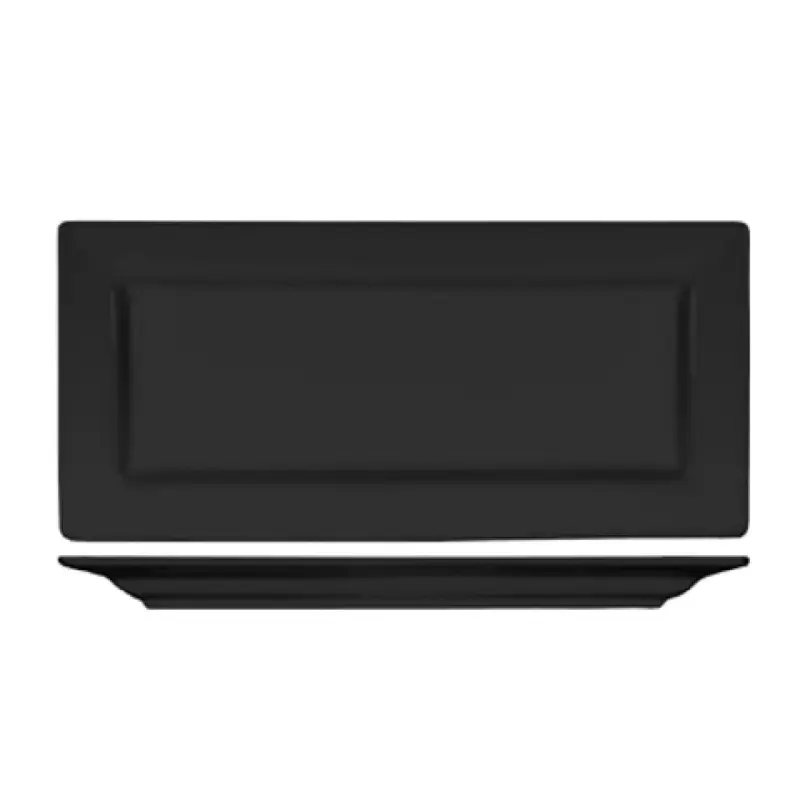 International Tableware EL-17-BL 11 Inch Rectangular Platter Porcelain with Wide Rim