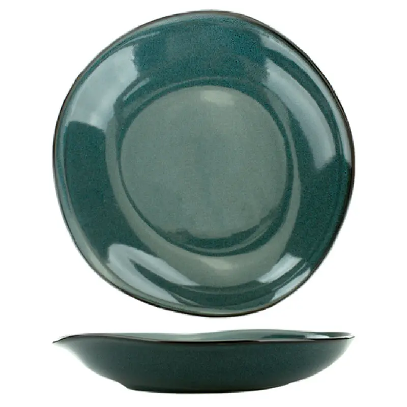 International Tableware LU-120-MI 48 Oz Pasta Rim Soup Bowl Midnight Blue Reactive Glaze