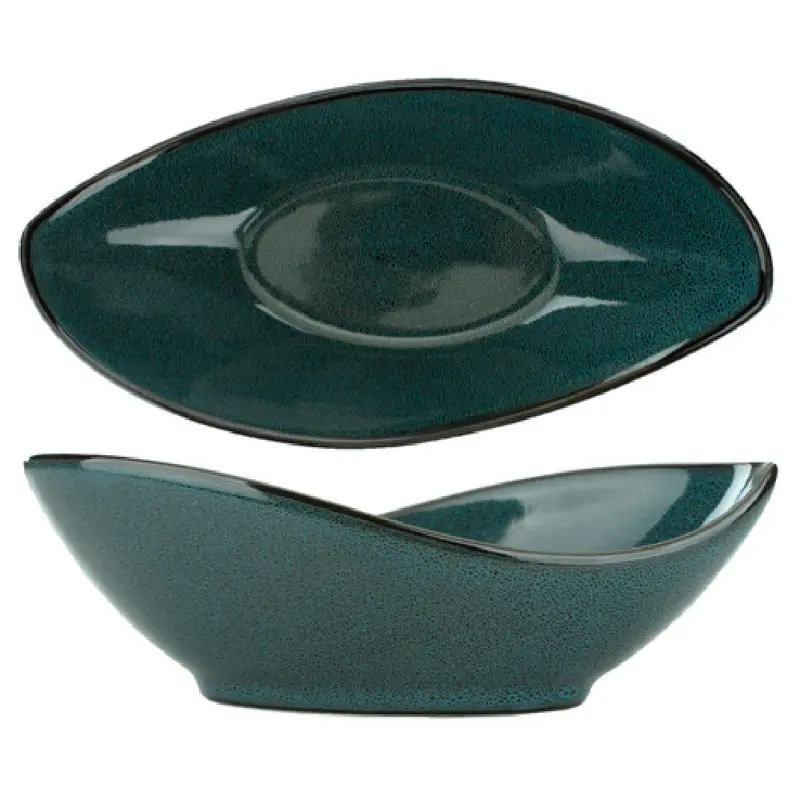 International Tableware LU-43-MI 7 Oz Oval Bowl Midnight Blue Reactive Glaze