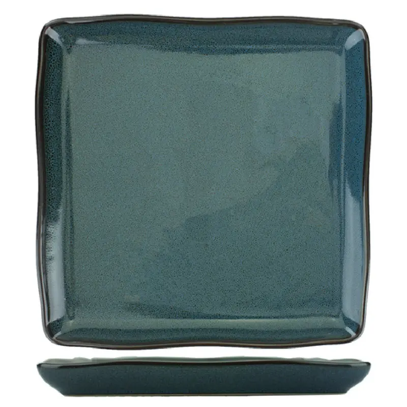 International Tableware LU-77-MI 7 Inch Square Plate Midnight Blue Ceramic