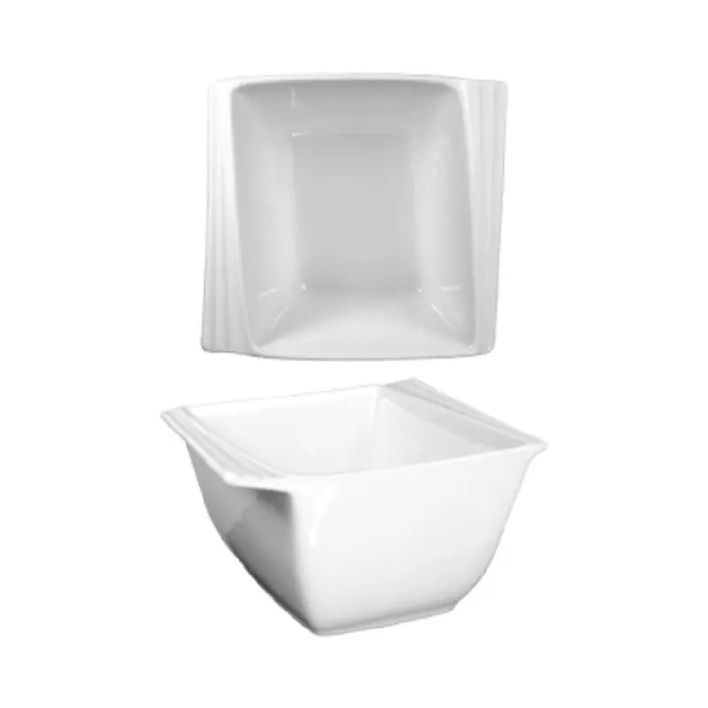 International Tableware PC-24 26 Oz Bowl Square Embossed Pattern Porcelain