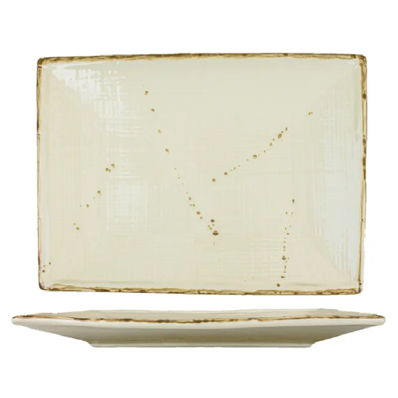 International Tableware SV-108-KH 10-3/4 Inch Rectangular Platter with Embossed Speckled Finish