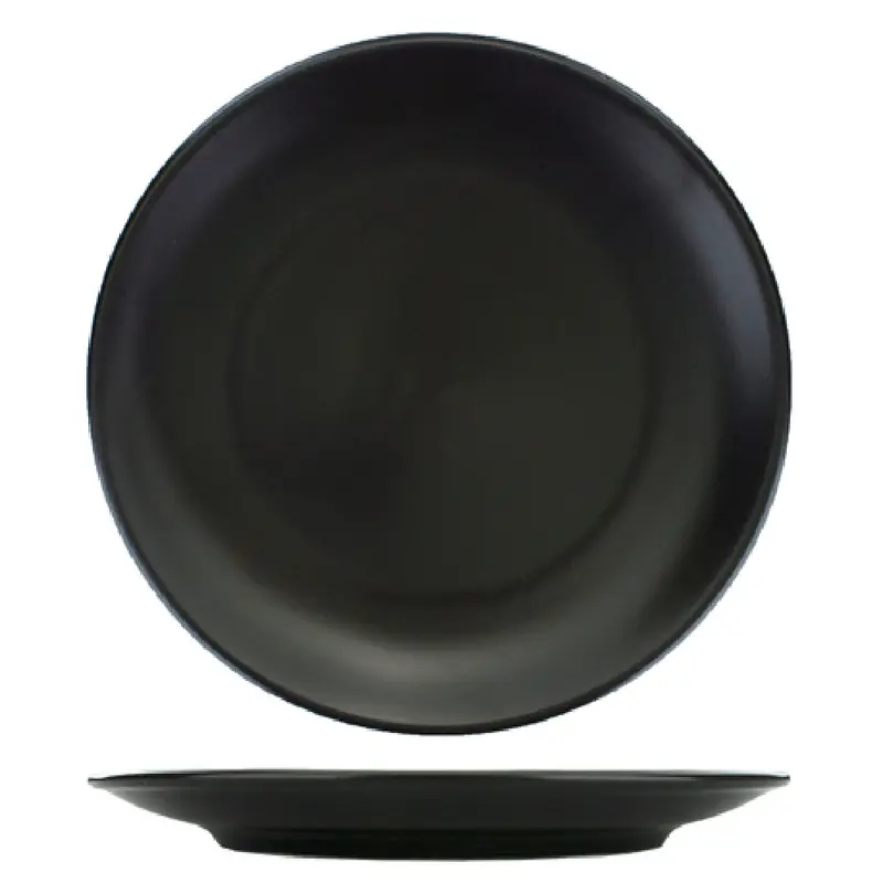 International Tableware TN-16-MB 10 Inch Diameter Coupe Plate Lead Free Porcelain Matte Black
