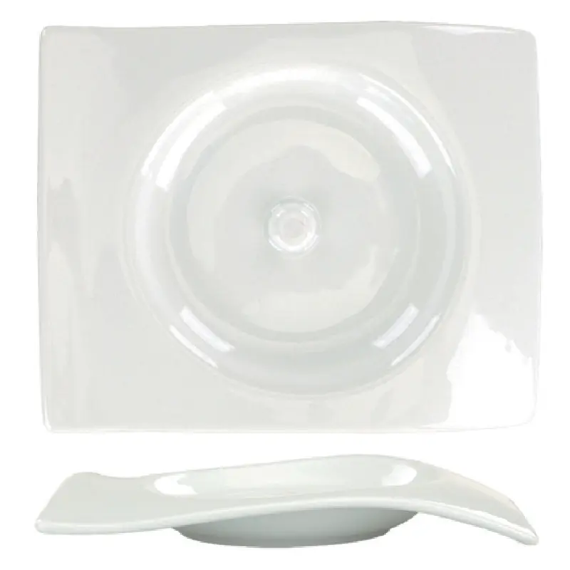 International Tableware VL-2 6-1/4 Inch Organic Rectangle Saucer Porcelain