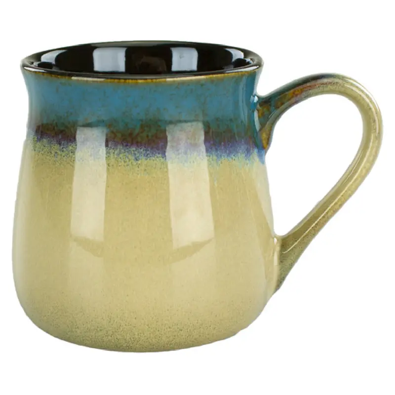 International Tableware 4416-147 16 Oz Mug Blue/Tan Ceramic with Handle